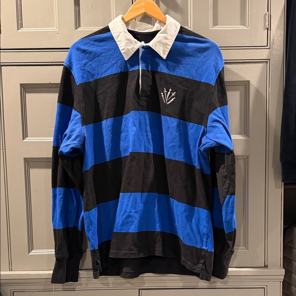 Rag & Bone Blue and Black Rugby Shirt